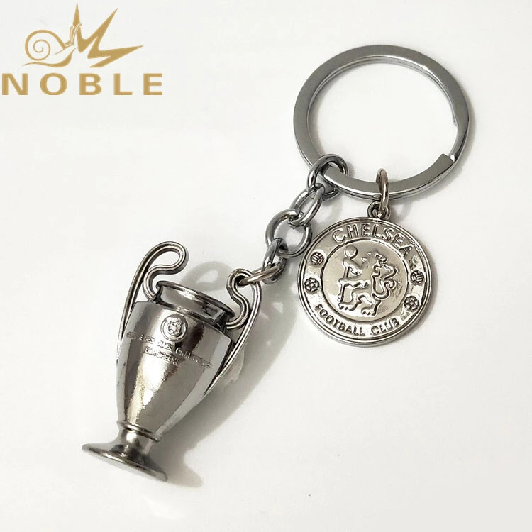 Custom UEFA Champions League Trophy Metal Keychain with Chelsea Football Club Badge As Gift 1