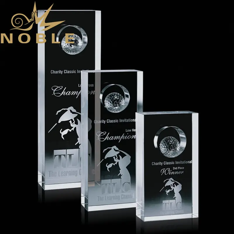 Noble Awards durable glass trophies free engraving OEM For Sport games 2