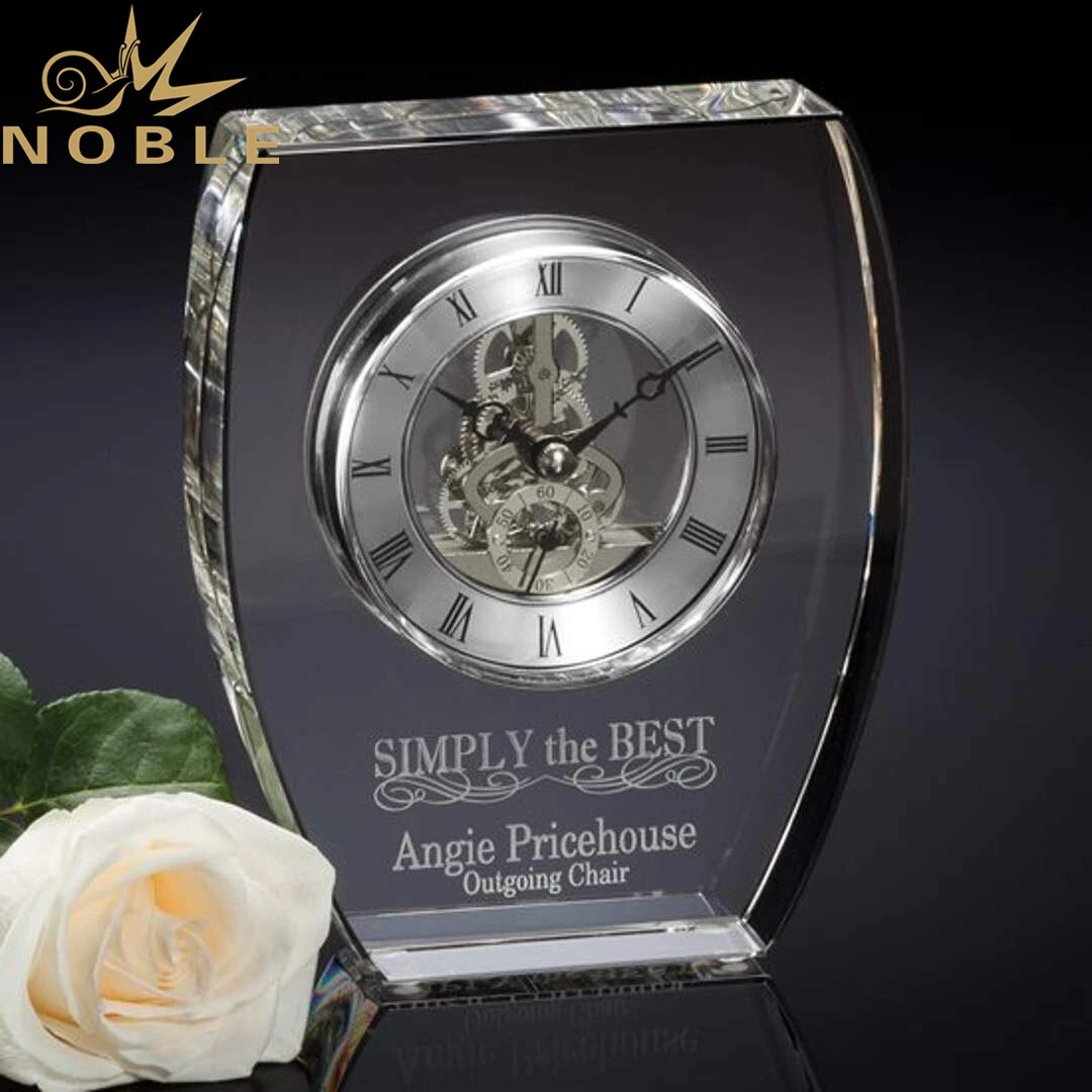 High Quality Luxury New Design Business Gift Crystal Clock Award 1