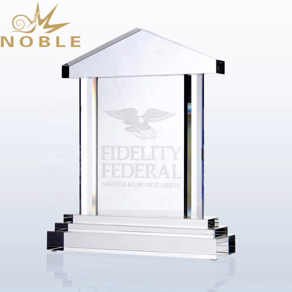 Custom Royal Palace House Shaped Crystal Award 1