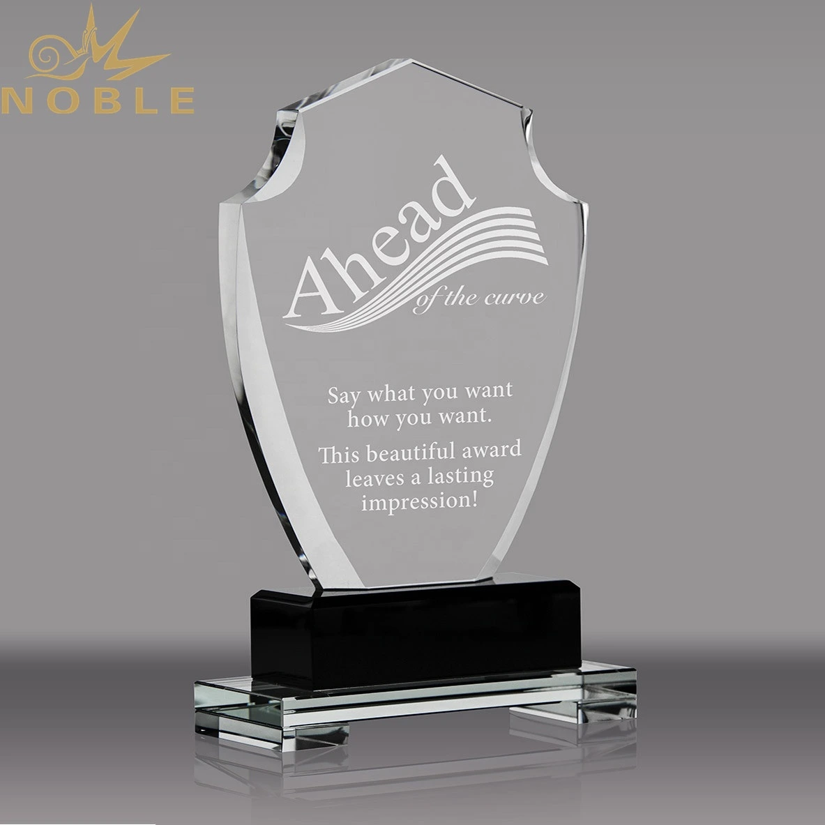 2020 Noble New Design Custom Crystal Shield Plaque Trophy 1