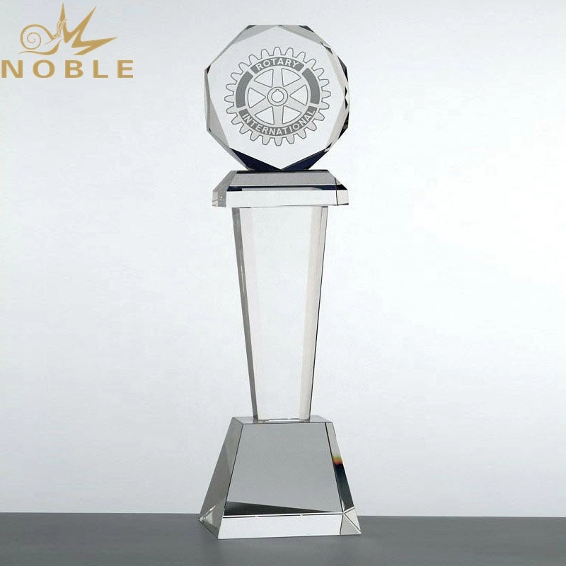 New Design Custom Crystal Tower Trophy with Crystal Octagonal Top 1