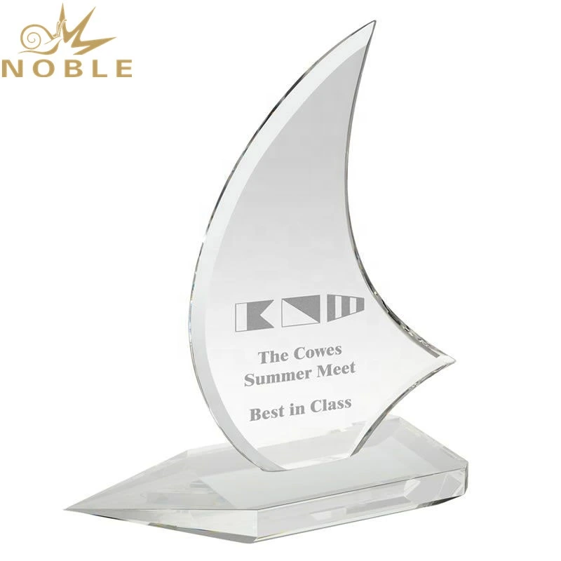 Noble Custom Crystal Souvenir Gift Clear Crystal Sail Award 1