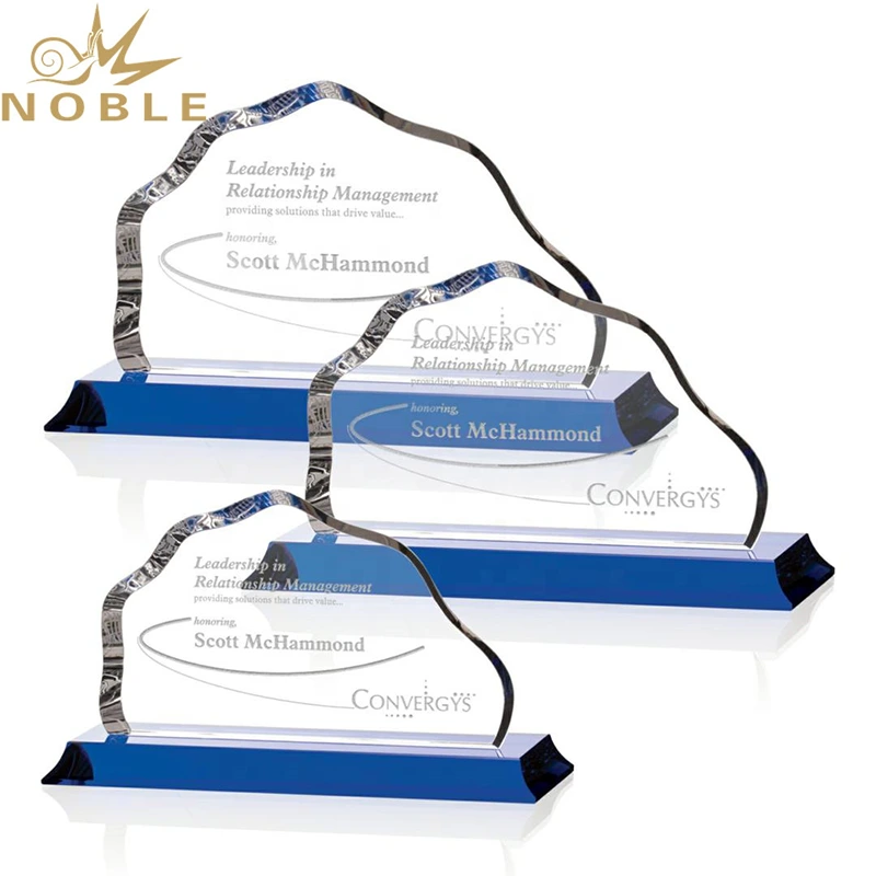 Noble New Design Custom K9 Optical Crystal Mountain Award 1