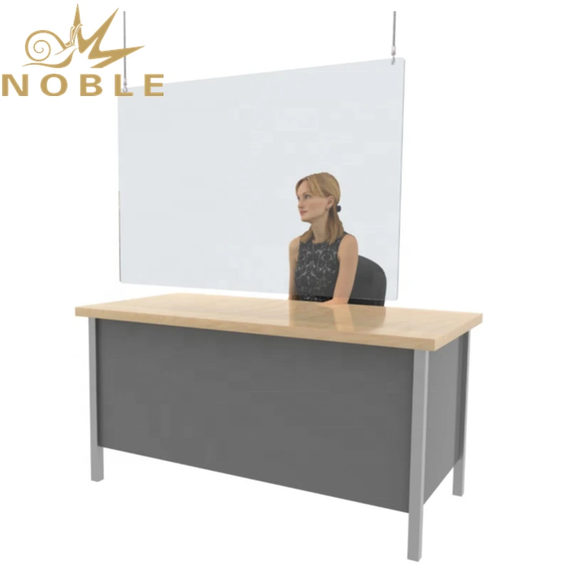 Plexiglass Hospital Reception Hanging Sneeze Guard Clear Perforated Sheet Screen Teacher's Desk Hanging Sneeze Guard 1