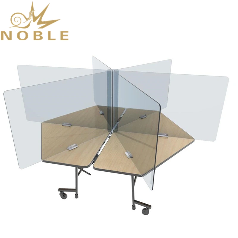 Noble Customized plexi glass Sneeze Guard Clear Acrylic Hexagon Table Divider 1