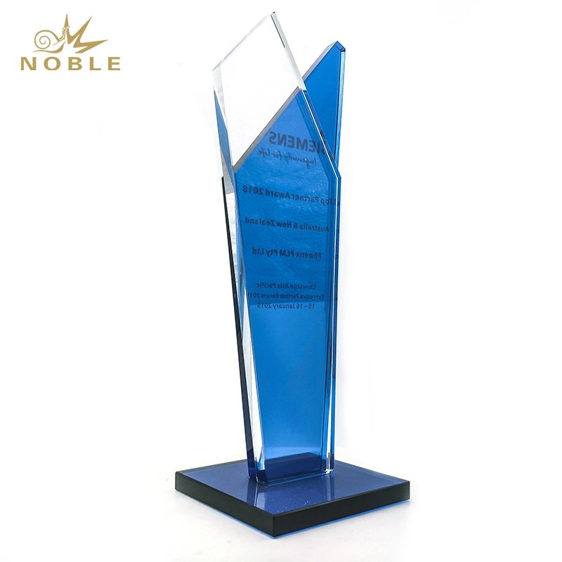 Noble High Quality Custom Blue Crystal Top Partner Award As Business Souivenir Gift 1