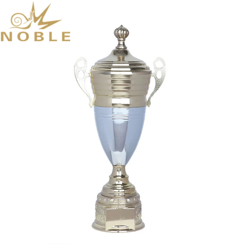 Shiny Gold & Silver Double Plated Metal Motorsport Trophy for Championship 1