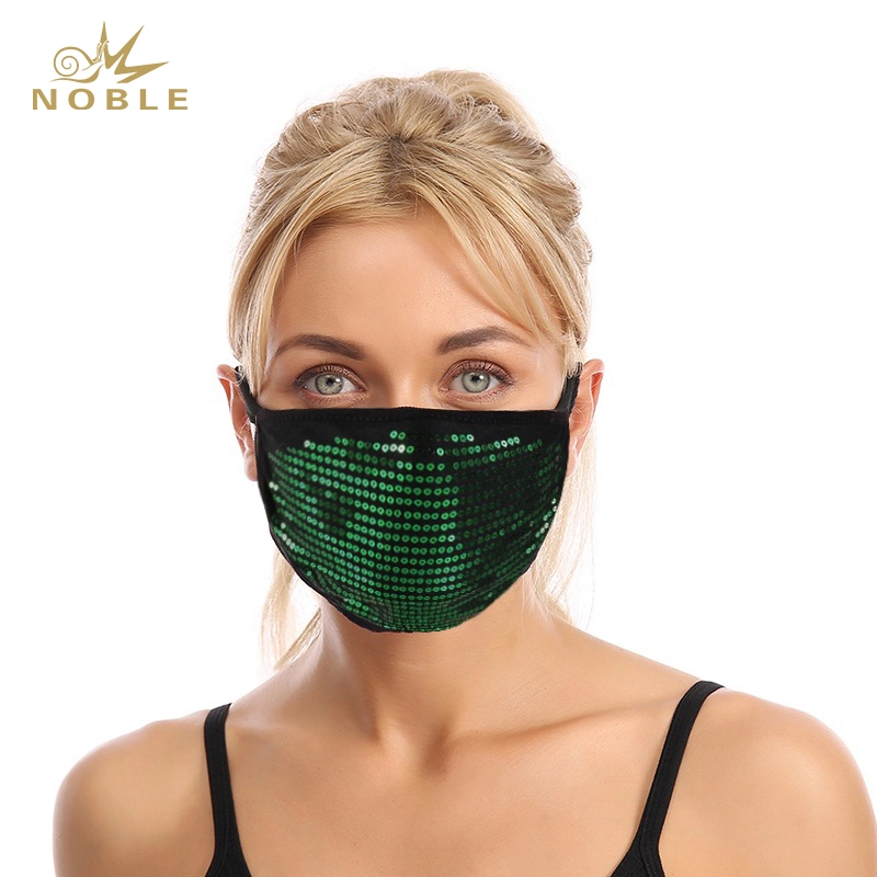 Masquerade Halloween Party Clubwear Womens Glitter Reusable Face Mask Sparkly Sequins Face Party Mask 1
