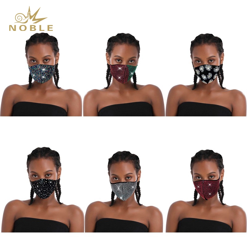 Unisex Cotton 3D Mouth Face Mask Glitter Rhinestone Crystal Masquerade Party Fashion Face Mask for Christmas Costume Party 1