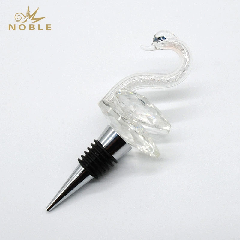 High quality food grade personalized design K9 crystal swan wine whisky bottle stopper for wedding souvenirs 1