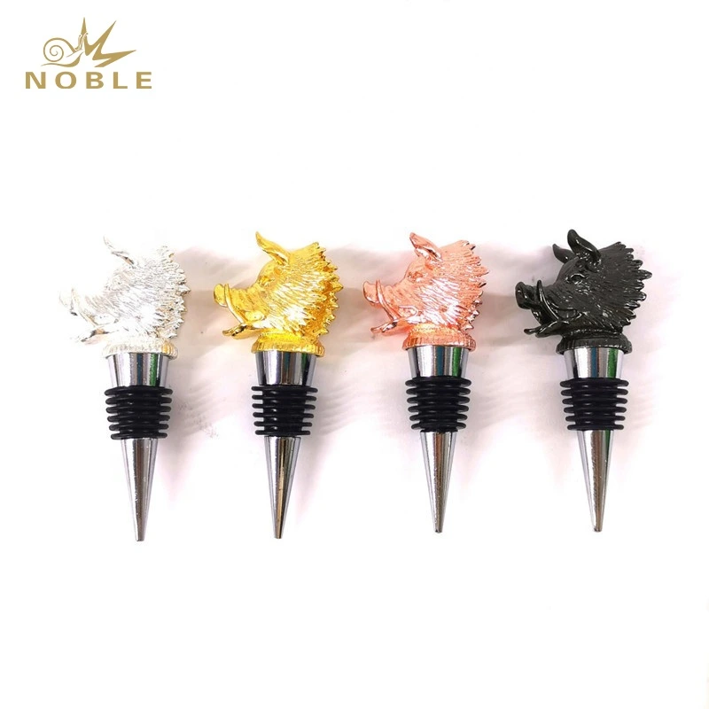 Best Selling Wedding Gifts Wild Boar Animal Head Metal Wine Bottle Stopper 1
