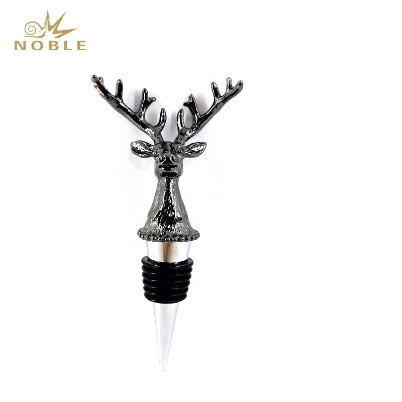 Popular New Design Custom Wedding gift Animal Deer Head Metal Wine Bottle Stopper 1