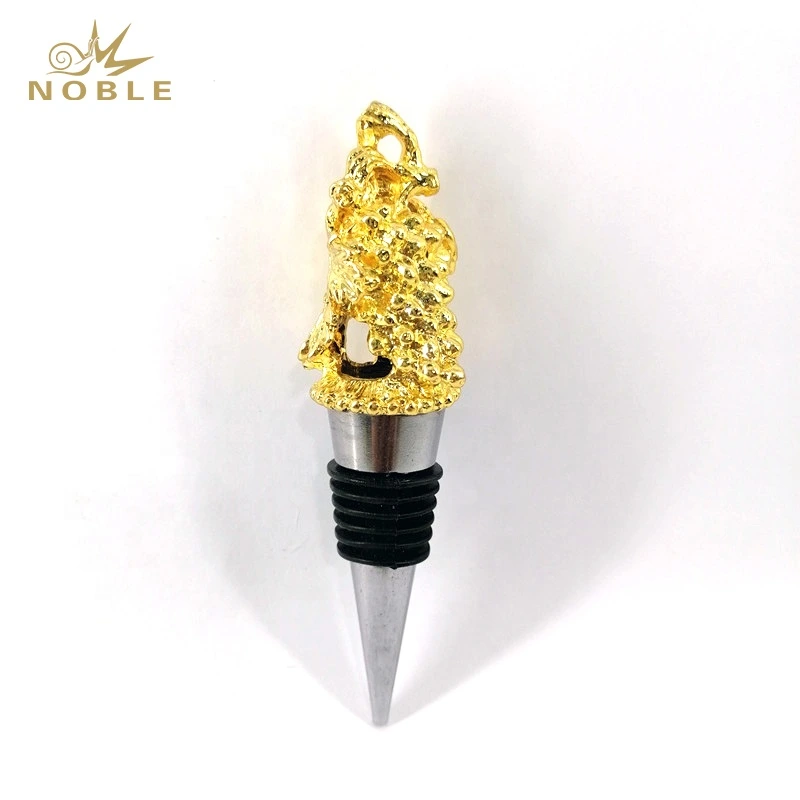 Hot Sale Wedding Favor Gift Metal Bottle Stopper Custom Grape Wine Stopper 1