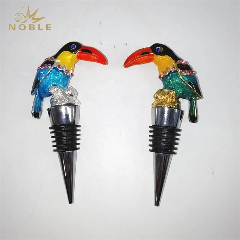 3D Animal Figurine Custom Wedding Gifts Metal Bird Wine Bottle Stopper 1