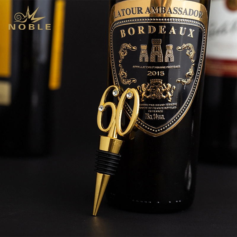 Amazon Hot Sell Zinc Alloy Wine Bottle Stoppers as Return Gift for 60 Years Old Parties 1