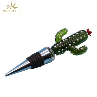 Custom Art Glass Figurines High Quality Bottle Wine Stopper As Business Gifts 1