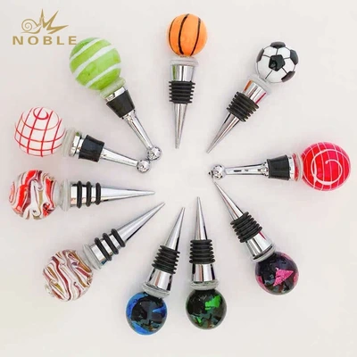 Hand Blown Glass Ball Wedding Souvenir Gifts Custom Wine Bottle Stopper 1