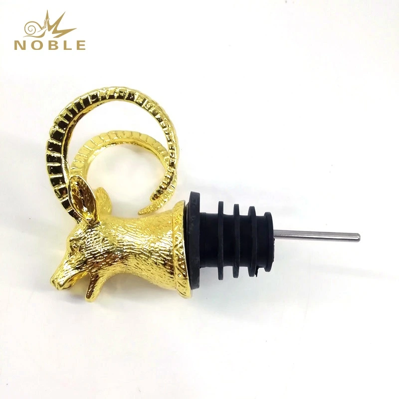 Best selling Custom Animal Figurine Metal Antelope Head Wine Pourer as Wedding Gifts 1