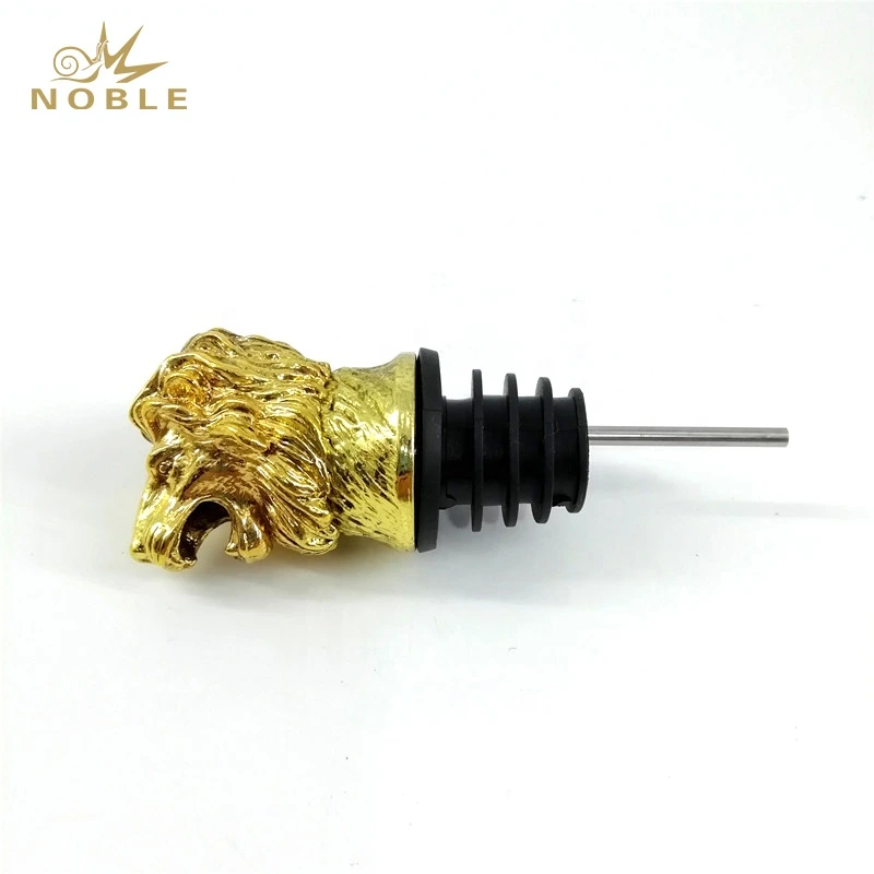 Best selling Custom Animal Figurine Metal Lion head Wine Pourer As Business Gift 1
