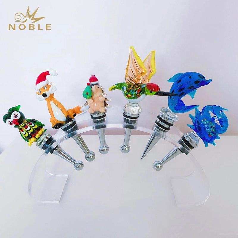 Funny animal Murano glass novelty Custom Glass wine Bottle stopper1 1