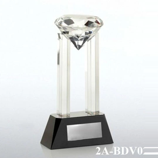 Clear Elegant award Crystal Diamond Trophy On Base 1
