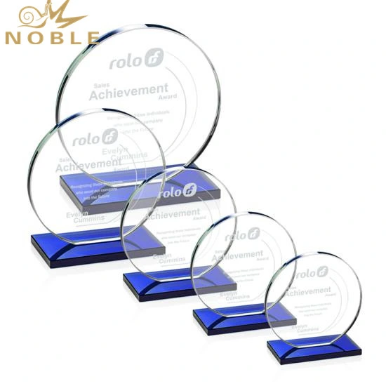 Custom Engraved Round Crystal Plaque Trophy 1