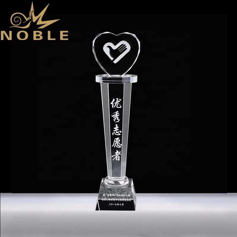 Love Heart Free Engraving Custom Crystal Award Trophy 1