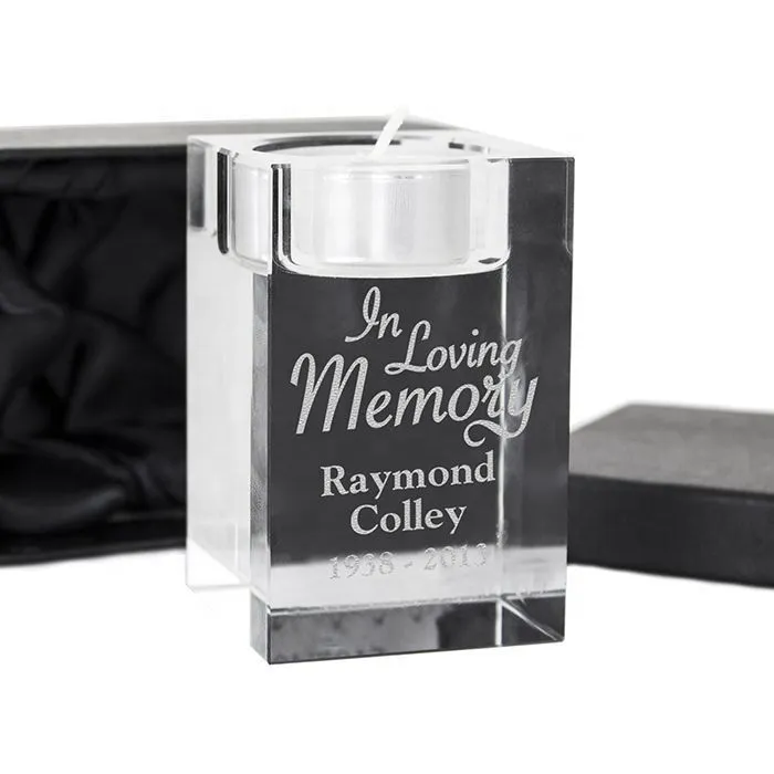 Custom Engraved Crystal Loving Gifts Tea Light Candle Holder 1