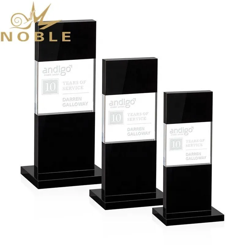 Noble new design free engraving black crystal plaque custom award 1