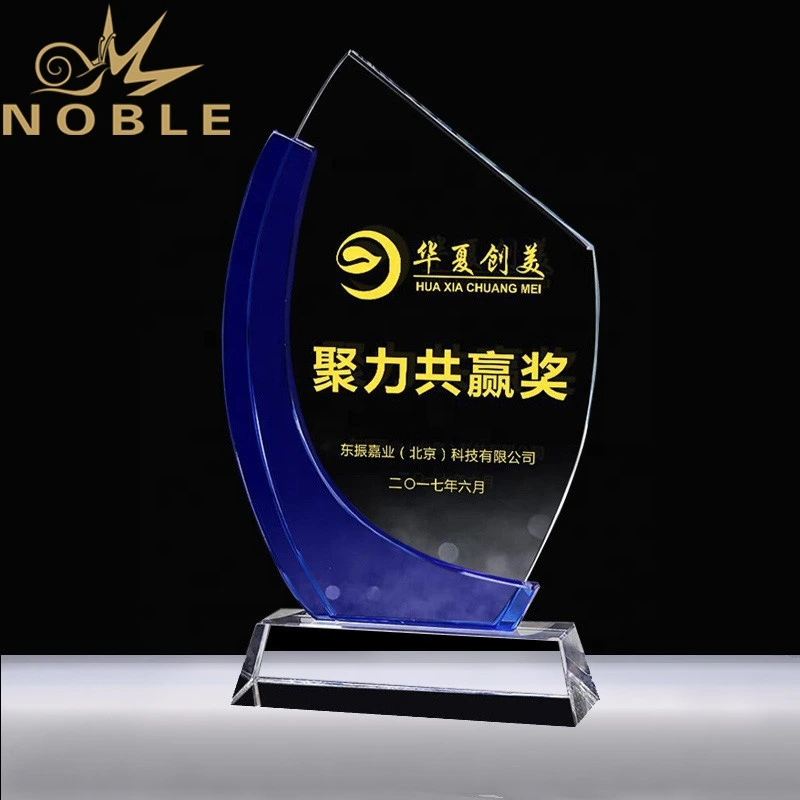 Free Engraving New Design Custom Award Blue Crystal Plaque 1