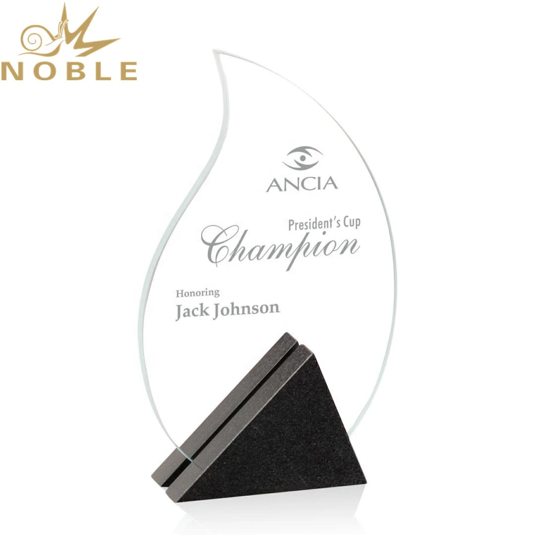 New design crystal flame plaque trophy with custom engraving 1