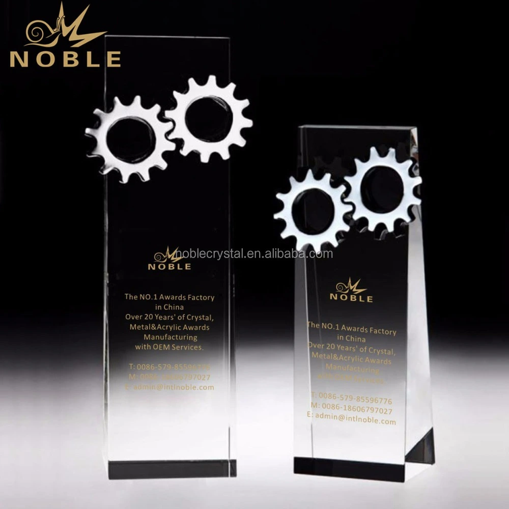 High Quality Custom Teamwork Award Crystal Wedge Trophy 1