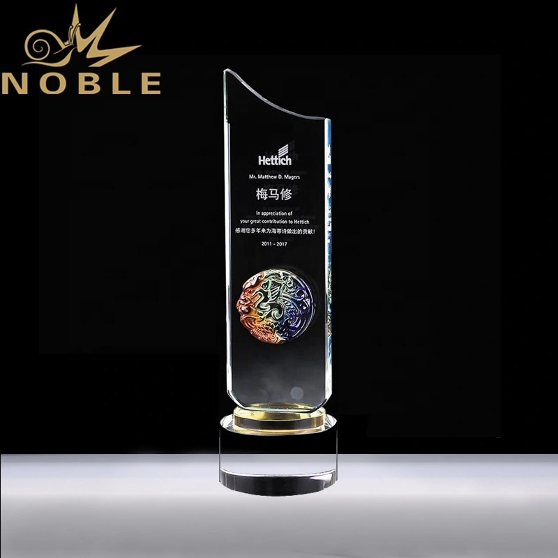 Luxury design Liu Li glass custom crystal plaque award 1