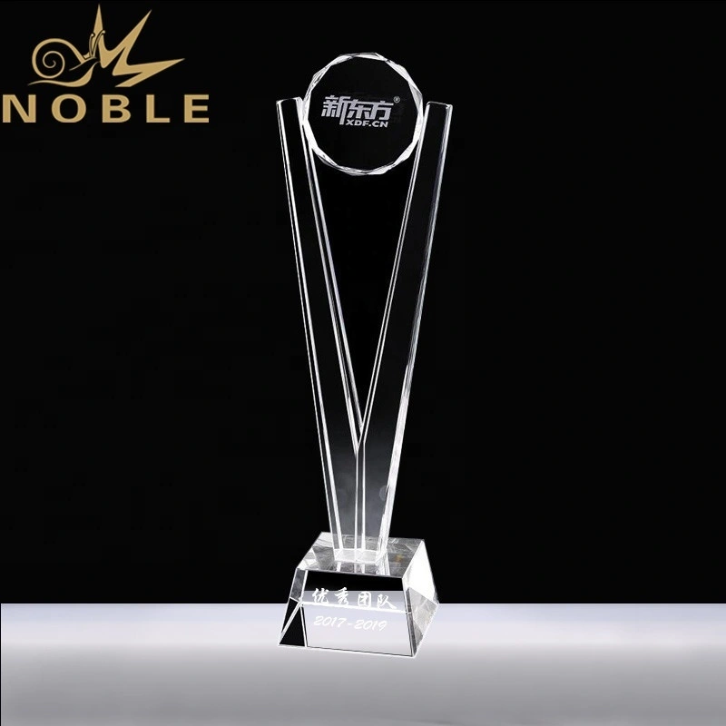 new design high quality custom engraving crystal trophy award 1