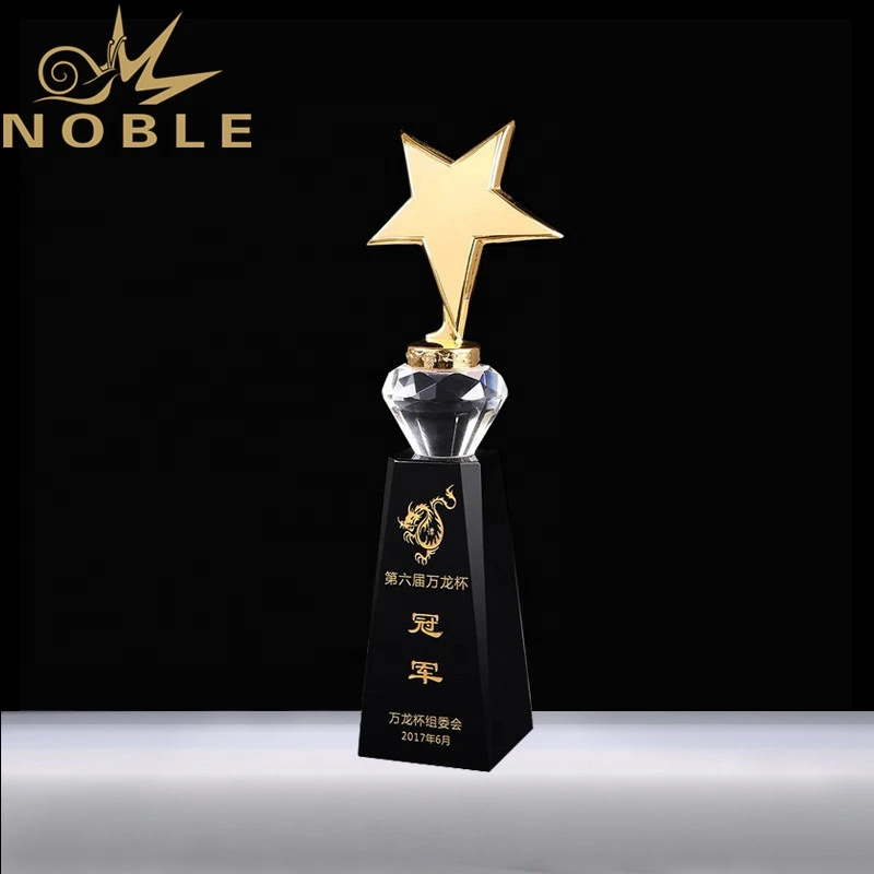 Free engraving crystal diamond metal star custom trophy 1
