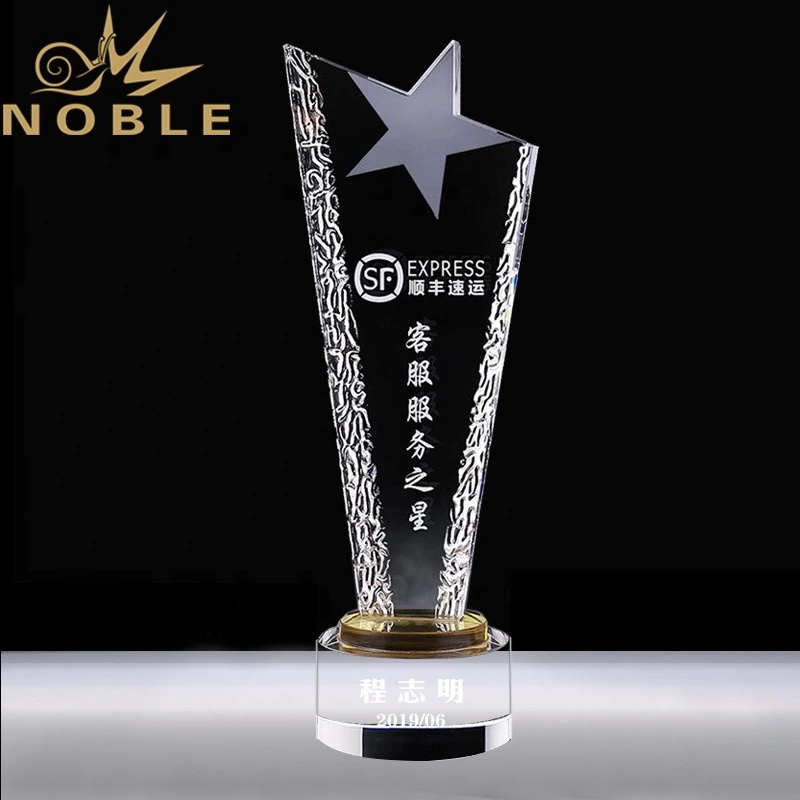 Noble High Quality New Design Custom Engraving Crystal Star Trophy 1