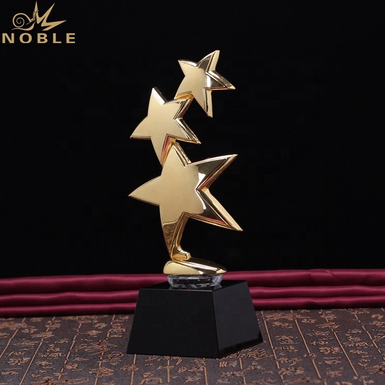Wholesale Trophy Custom Metal Star Awards with Crystal Base 1