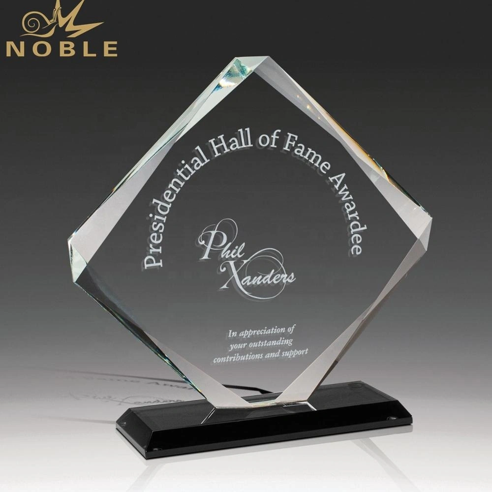 Best Selling Custom Blank Crystal Plaque Awards with Black Crystal Base 1