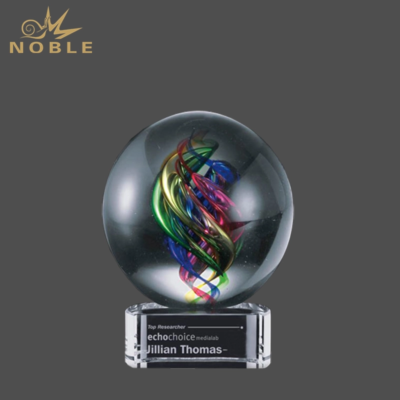 Color Rage Hand Blown Art Glass Award Globe 1