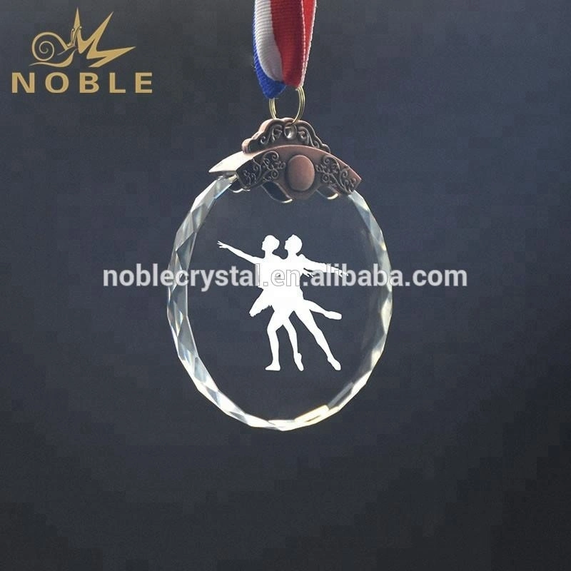 High Quality Custom Logo Elegant Oval Crystal Dancing Medal 1