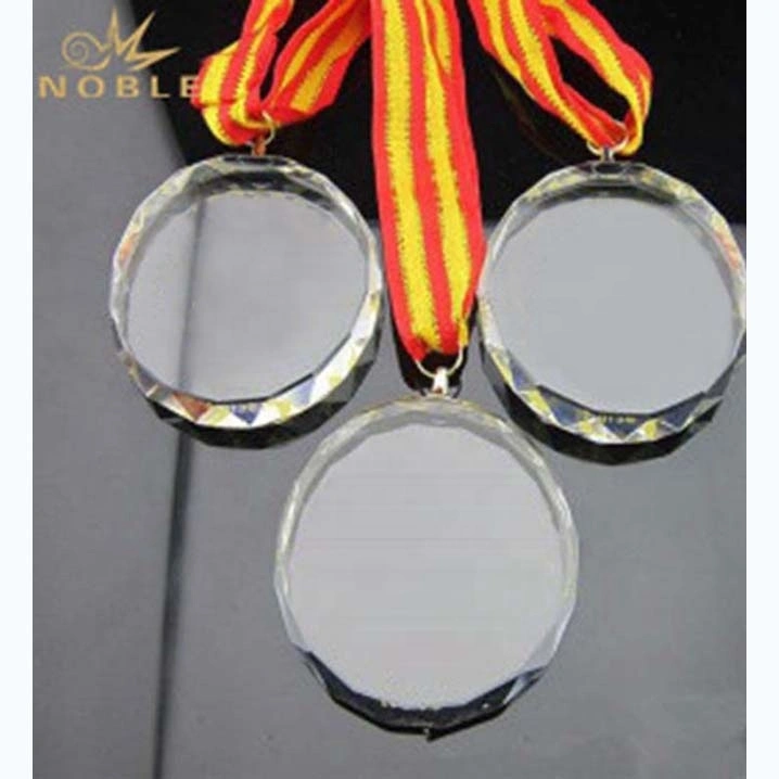 Noble high quality Laser engraving Custom Crystal Running Medal 1