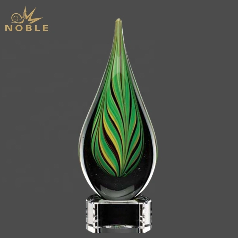 Custom Engraving Hand Blown Art Glass Trophy 1