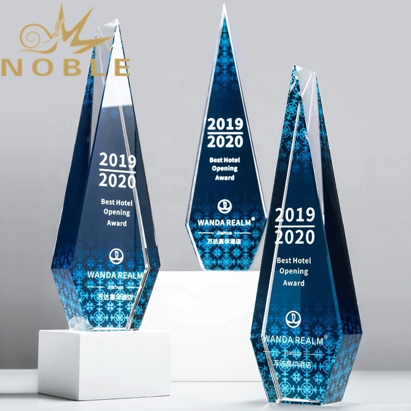 Hot selling new design Popular Custom crystal award trophy with color printing 1