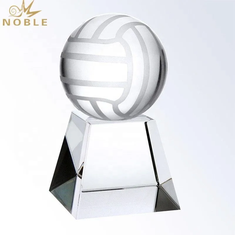 100mm diameter Optical sports ball trophy accessory crystal volleyball 1