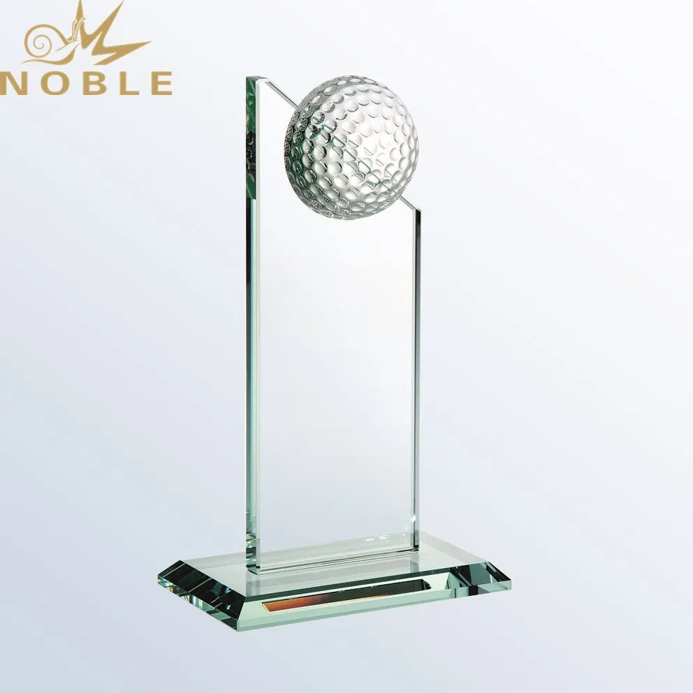 Free engraving High Quality Custom Sports Glass Golf Trophy 1