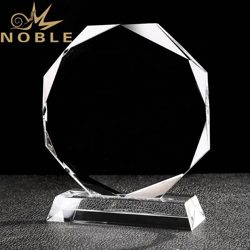 Noble Popular new design custom engraving crystal octagon trophy award 1