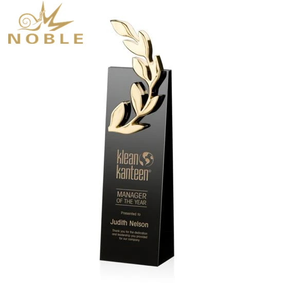 China Wholesale Laurel Wheat Award Black Crystal Trophy 1