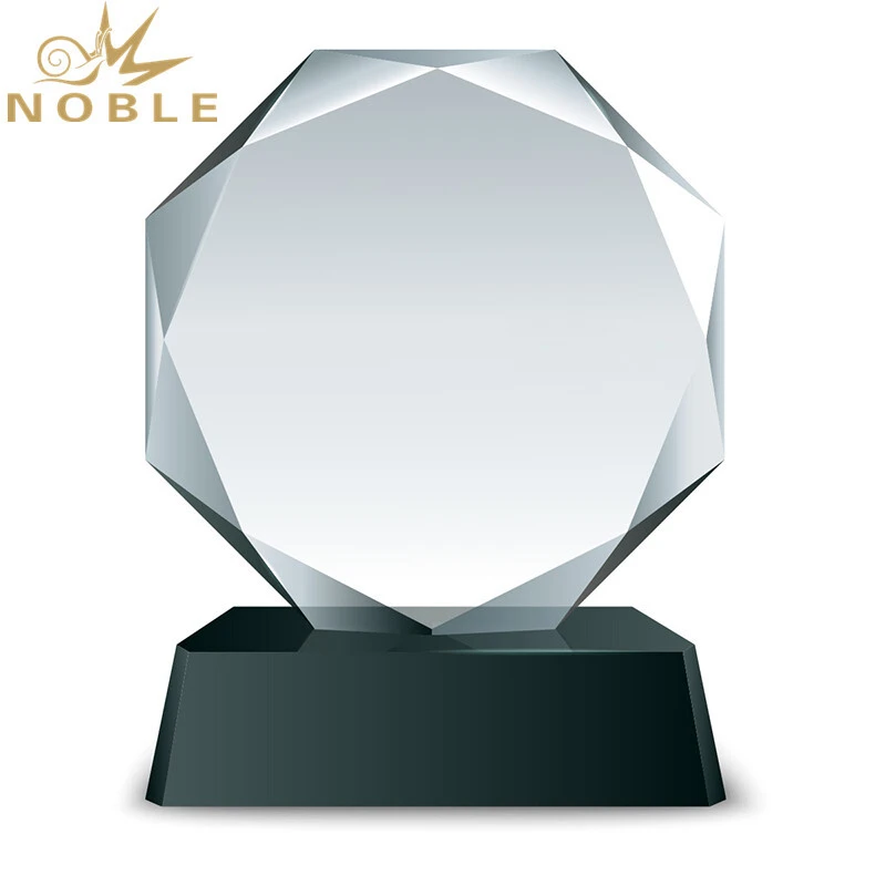 Customized Engraved Faceted Round Crystal plaque Trophy As business gift 1