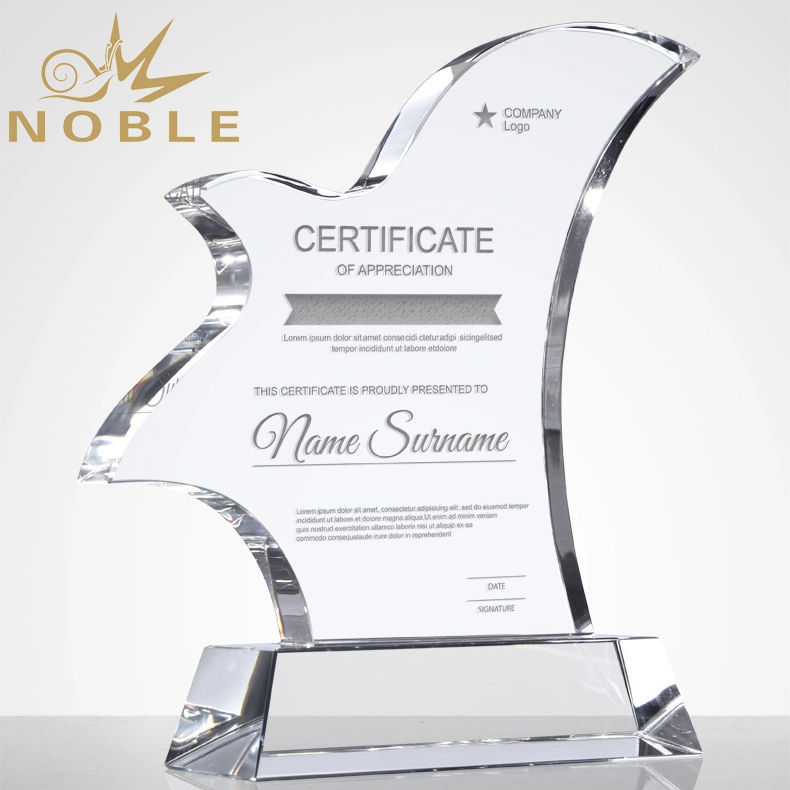 High Quality Custom Engraving Flying Bird Crystal custom Trophy 1